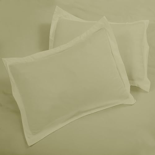 Image of ROYALE LINENS Sage Green Duvet Cover Queen Size - 3 Piece Bedding Comforter Covers - Zipper Closure - 1 Queen Duvet Cover 90x90 inches and 2 Pillow Shams - No Comforter Included