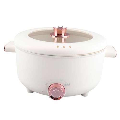 Nurnesy 3.5L Rapid Electric Hot Pot - Multifunctional Cooker for Ramen, Eggs, Pasta, Dumplings, Soup, Porridge & Oatmeal (White)