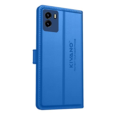 Image of Compatible with Vivo Y15s 2022 / Vivo Y01 Flip Cover | Leather Finish | Inside Pockets & Inbuilt Stand | Shockproof Wallet Style Magnetic Closure Back Cover Case