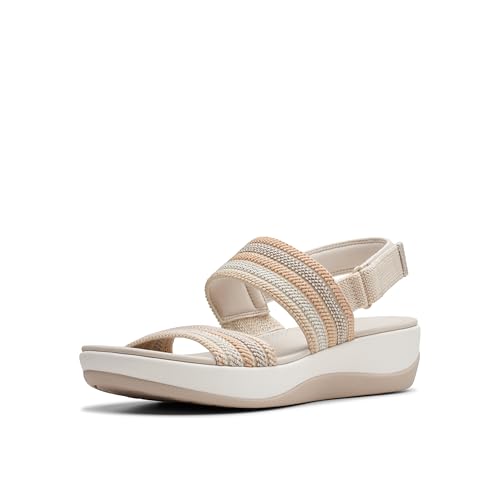 Clarks Arla Stroll, Sandalia Mujer, Beige Combi, 37 EU