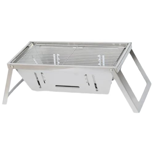 Gundhgstrr Estufa de Barbacoa de Acero Inoxidable para Exteriores, Parrilla Plegable de Carbón, Pequeña, para el Hogar, con Pinchos para Barbacoa