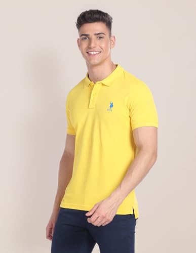Image of U.S. Polo ASSN. Men's Cotton Slim Fit Solid Polo Shirt