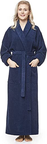 Preisvergleich Produktbild Arus-Bademantel mit Schallkragen, S Knöchellang, Marine
