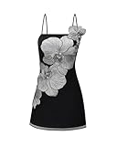 JW PEI Women's Orchid Appliqué Mini Dress - Black/Silver