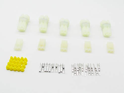 CNKF 5 Sets JST Japanese Waterproof 2 pin way Male and female HM 090 Sumitomo plug includes terminals and seals 16-22AWG 6187-2801 6187-2804