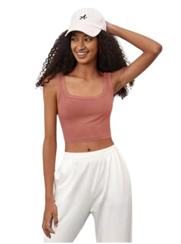 Image of Ben Martin Women's Cotton Stretchable Square Neck Sleeveless Tank Top