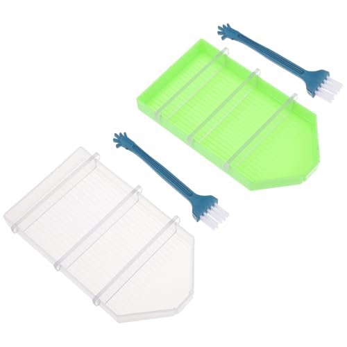 GALPADA Plateaux de Rangement pour Perles de Diamant Lot de 10 Sets de Transparents et Verts Porte-outils à Compartiments Multiples Plateau de Tri Pratique pour Broderie Diamant
