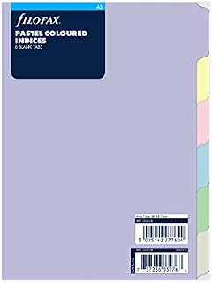 Filofax A5 Pastel 6 Blank tabs Index