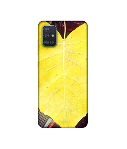 Image of Amazon Brand - Solimo Designer Yellow Leaf 3D Printed Hard Back Case Mobile Cover for Samsung Galaxy A51