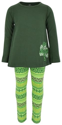 Image of Unique Baby Girls Shamrock Heart Top and Festive Clover Leggings Set