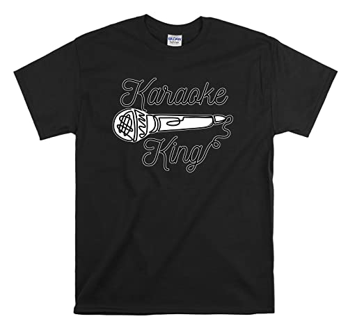 T-shirt Karaoke King noir en taille S pour homme et femme, un modèle unisexe confortable