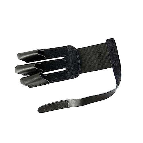 Anneome Practical Three Finger Protective Gear for Black Glove with Wrist Hook and Loop Strap Lightweight Design for Comfortable Shooting and Finger Protection