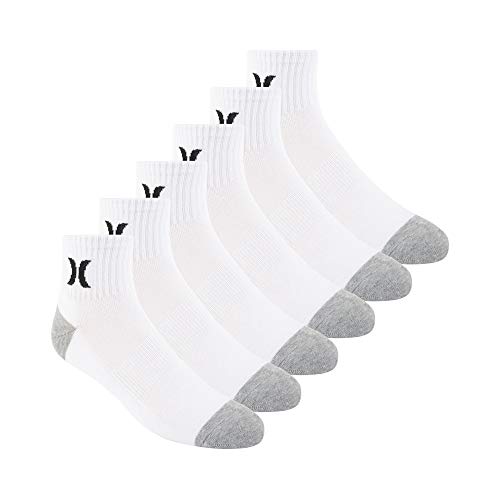Hurley Men's Standard 6 Pack 1/2 Terry Quarter Crew Socks