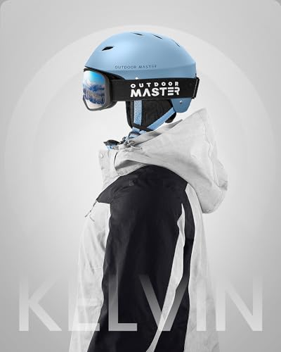 Image of OutdoorMaster Kelvin Ski Helmet - Snowboard Helmet for Men, Women & Youth (Gray Blue,L) | Ski & Snowboard Use,Fits Men,Women & Youth,ASTM Certified Impact Protection,Adjustable Ventilation