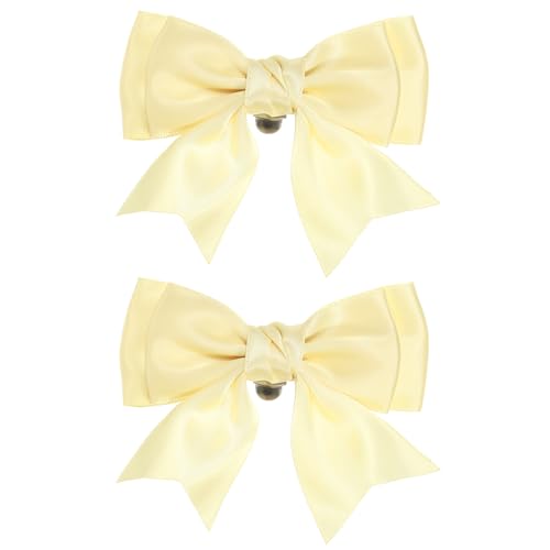 Nœud papillon chaussure satin PATIKIL jaune pour accessoiriser vos escarpins de mariage et fêtes