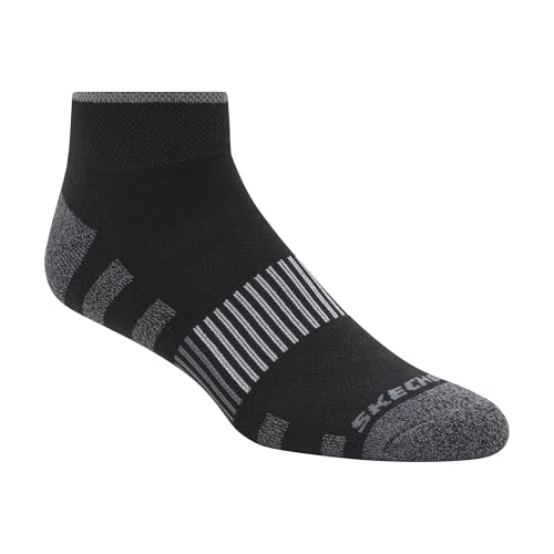 Skechers Men's 6-Pack Work Collection Quarter Crew Socks, Extended Cushion & Mesh Ventilation2
