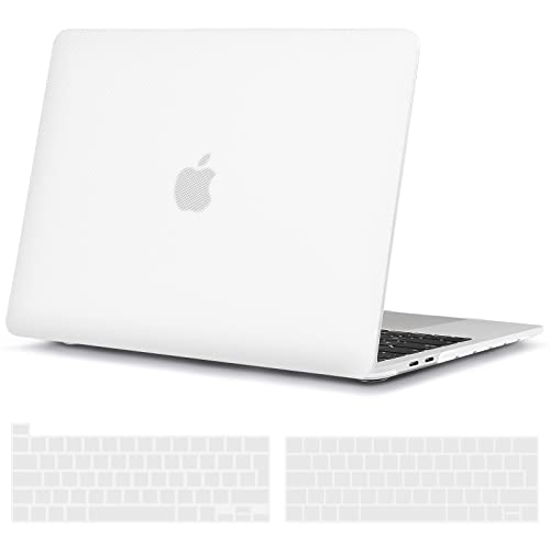 TECOOL Funda para 2022 2021 2016-2020 MacBook Pro 13 (Modelo: A2338 M1/A2289/A2251/A2159/A1706/A1989), Cubierta Plástico Dura Case Carcasa y Tapa del Teclado para Mac Pro 13.3 - Cristal Clara Punto Cover