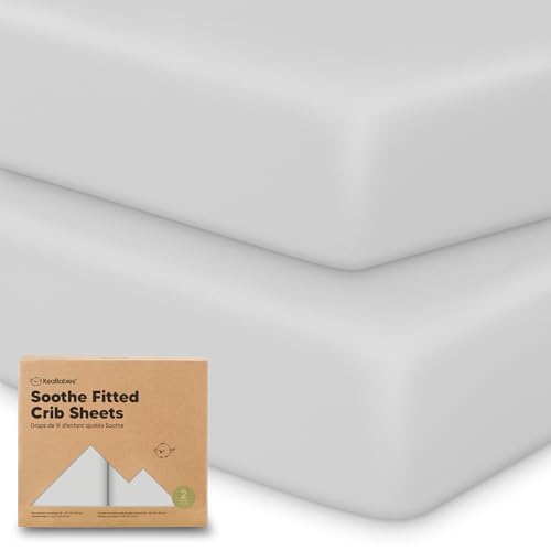 Image of KeaBabies 2-Pack Organic Crib Sheets for Boys, Girls - 52x28 Fitted Crib Mattress Sheet Neutral, Breathable Jersey Cotton Cover for Baby Bed, Toddler Mattress, Soft & Cute Prints (French Gray)