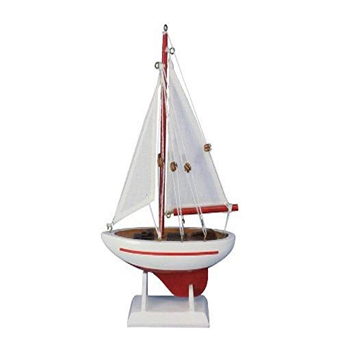 Hampton Nautical Pacific Sailer Red 9" Hampton Nautical Model Ship, Fully Assembled (Not A Kit) #TOP20