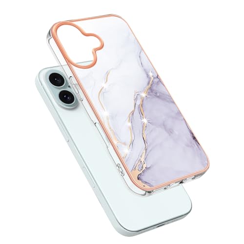 Coque silicone iPhone 16 Plus flexible et antichoc avec design marbre anti-rayures - 2