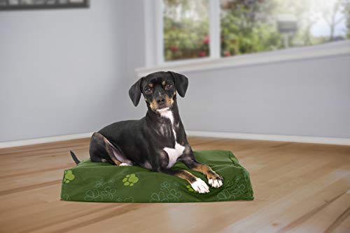 Image of Furhaven Water-Resistant Orthopedic Dog Bed for Small Dogs w / Removable Washable Cover, For Dogs Up to 20 lbs - Indoor /Outdoor Garden Print Mattress - Jungle Green, Small