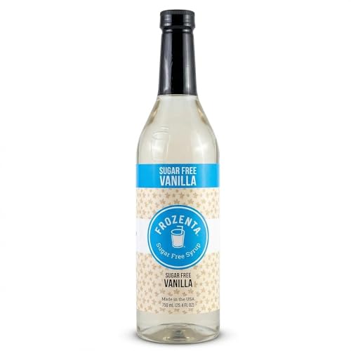 Image of Frozenta Flavored Syrup, Flavoring Syrup for Tea, Italian Sodas, Beverages, Desserts, Ice Cream, Cocktails & Mocktails, 100% Cane Sugar, Gluten Free, Soy Free and Dairy Free (1 Count, Sugar Free Vanilla) | For Tea, Italian Sodas, Beverages, Desserts, Ice Cream, Cocktails & Mocktails, Gluten Free, Soy Free, Dairy Free
