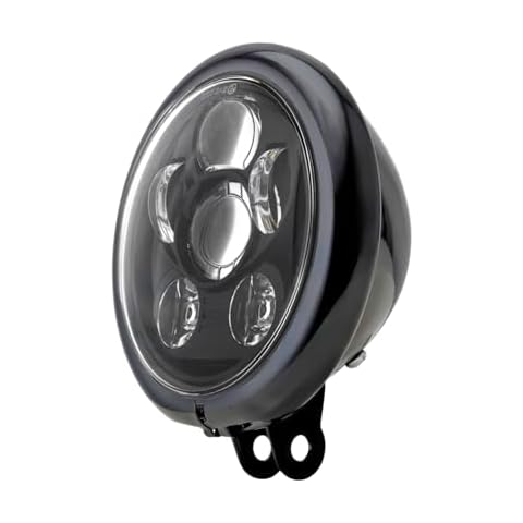 5-3/4 Inch LED Motorcycle Headlight for Harley Davidson, 5.75 Inch Black Housing Trim Ring with H4 Wiring Harness Cover