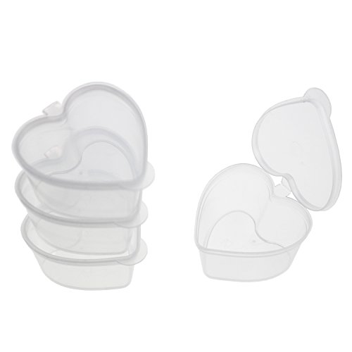 32 Pieces Heart Shaped Slime Storage Containers Transparent Plastic Box with Lids for 20g Slime
