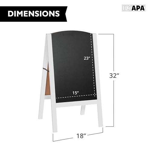 image for Ilyapa A-Frame Chalkboard Sidewalk Sign - Rounded Top Folding Standing