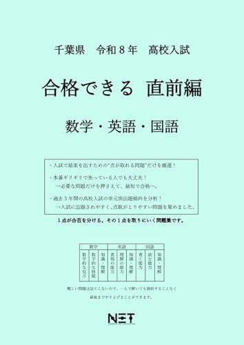 千葉県 令和8年度 高校入試 合格できる直前編 数学・英語・国語（合格できる問題集）