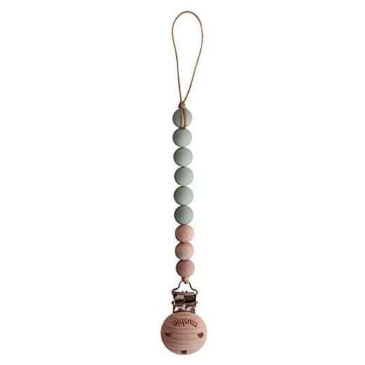 mushie Pacifier Clip Holder | Handmade in The USA | Cleo (Sage)
