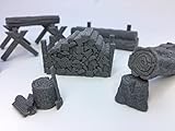 Lumberjacks SITE Accessories - HERO Creations - Figurine Miniature (Gray/Unpainted) - RPG - Roleplaying Games - Dungeons and Dragons - Pathfinder - Diorama