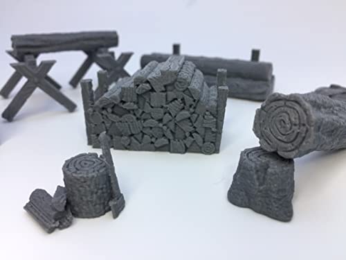 Lumberjacks SITE Accessories - HERO Creations - Figurine Miniature (Gray/Unpainted) - RPG - Roleplaying Games - Dungeons and Dragons - Pathfinder - Diorama