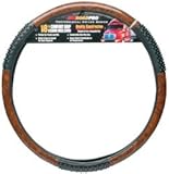 RoadPro RPSW-3003 18 Inch Black/Wood Grain Comfort Grip Steering Wheel Cover