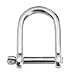 MEMUME Stainless Steel 316 Wide D Shackle 1/4