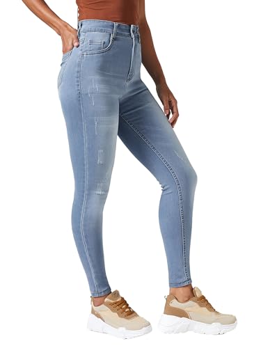 Image of Dolce Crudo Women's Skinny Fit High Rise Regular Length Stretchable High Waist Denim Jeans