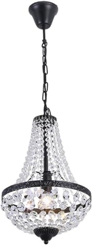 Lámpara de Cristal Decorativa de Cristal Decorativo de Plancha Decorativa de Plancha Decorativa de Plancha Decorativa de Plancha de Hierro Forjado, Techo de iluminación E27, Colgante para la Sala de