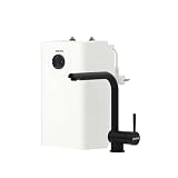 STIEBEL ELTRON Mały zbiornik SNU 5 Plus z kranem matowo-czarny MAE-B (armatura kuchenna), bardzo kompaktowa, funkcja zapobiegająca kapaniu/termostop, bojler pod stołem 5 litrów niskiego ciśnienia z
