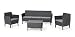 Produktbild "Allibert by Keter" Gartenmöbel-Set, Gartenlounge Set Salemo mit 3er Sofa, graphit/panama cool grey, 4 tlg., inkl. Sitzkissen, Kunststoff, flache Rattanoptik