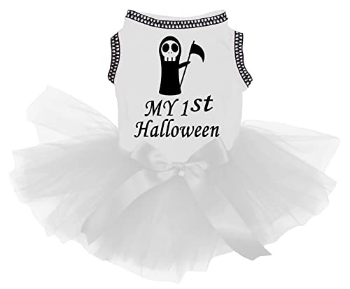 Robe pour chien Faucheuse blanche taille S pour costume d'Halloween - 2