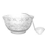 Party Essentials 12-Quart Clear Plastic Punch Bowl with Ladle