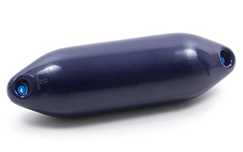 wellenshop Ocean Fender Bootsfender U-Serie Utility U1 12 x 40 cm Navy Blau Aufblasbar Plastisol PVC Kunststoff Langfender Rammschutz