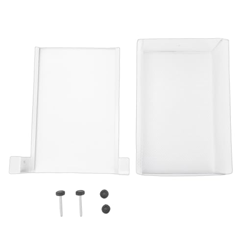 Cajón bajo escritorio metálico sin taladro para almacenaje bajo mesa, estante bandeja cesta para hogar y oficina, blanco, pequeño sin rejilla para escritorios