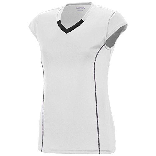 Augusta Sports Girls Blash Jersey, White/Black, Medium