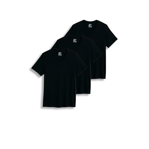Jockey Men's Undershirt Classic V-Neck Undershirt - 3 Pack, Black, XL