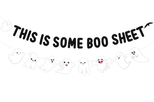 Cheereveal THIS IS SOME BOO SHEET Bunting Banner Garland Kit, Bla...