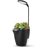 iDOO 6 Pods Hidropónica Propagación Sistema Indoor Hierba Jardín Kit con LED Planta Lámpara, Negro