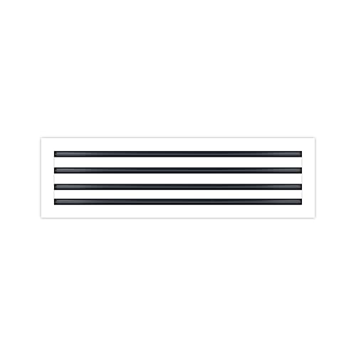 Image of BUILDMART - 26x8 Modern AC Vent Cover - Decorative White Aluminum Air Vent - Standard Linear Slot Diffuser - Heating and Cooling Register Grille for Ceiling, Walls & Floors - Texas Buildmart