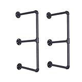 IKAYAA DIY Tubi Scaffali, Industriali Libreria Aperta Galleggianti Esposizione Scaffali per Cucina Bagno Soggiorno, per 2 Strati