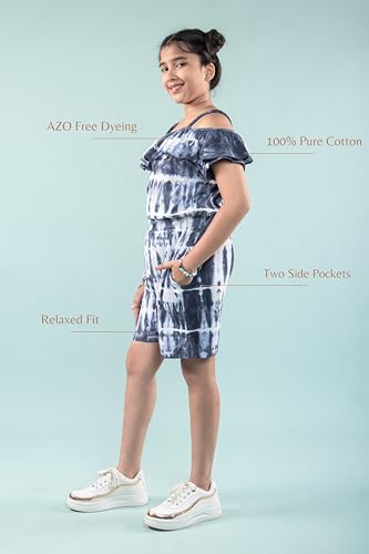 Image of Tweeny Mini Girls Denim Shirt Dress Kids Frock | Pure Cotton Foldable Full Sleeves One Piece Western Outfit Branded Summer Winter All Season Wear